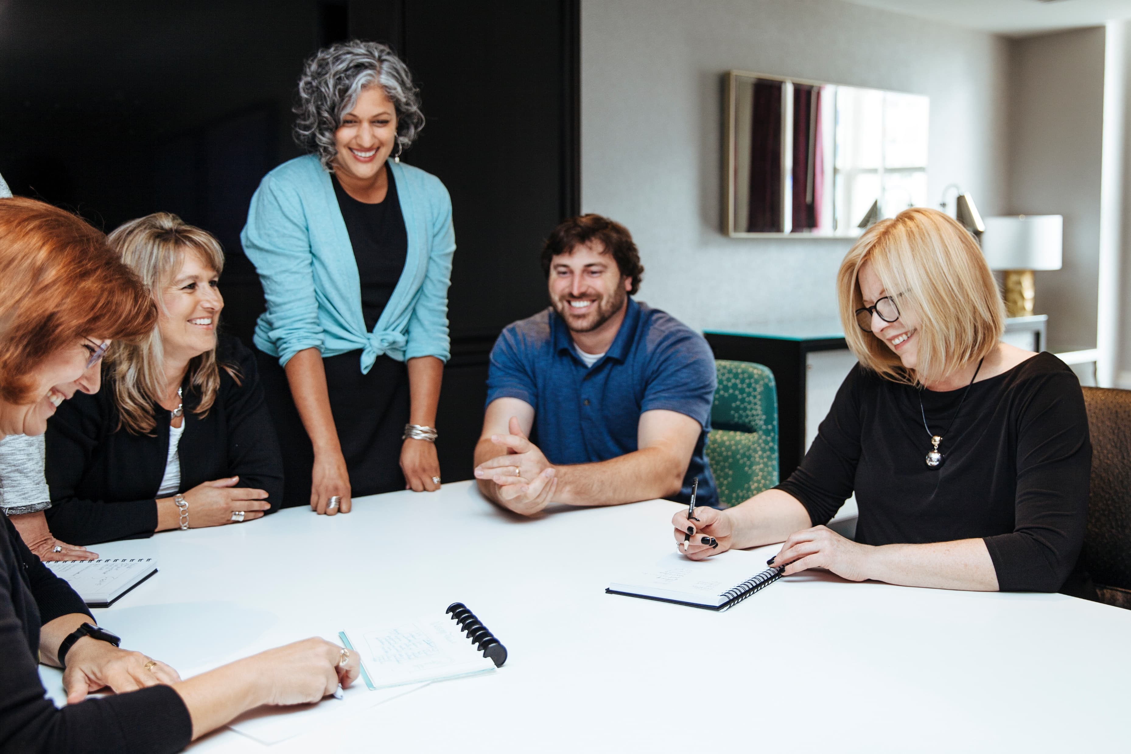 Emerson team collaborating at a table